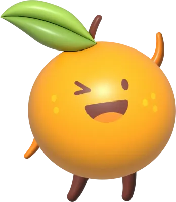 Orange 3D Cartoon Character