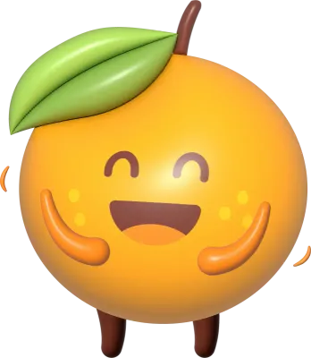 Orange 3D Cartoon Character