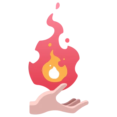 Fire magic flat illustration