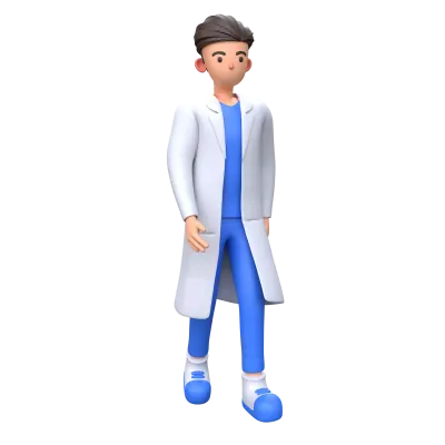 3D Doctor walking Character Illustration