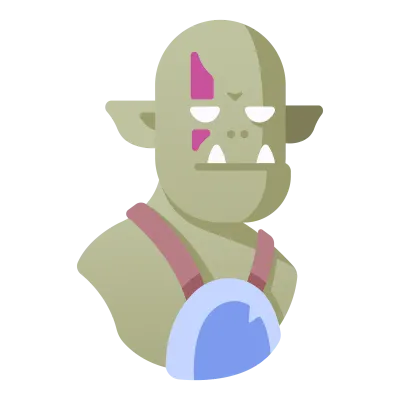 Orc warrior flat illustration