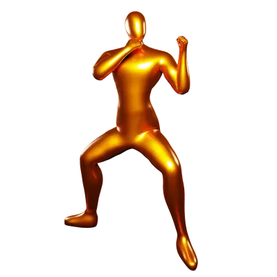 3d Render Stickman - Karate Stand Pose