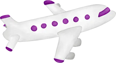plane watercolor hand-drawing