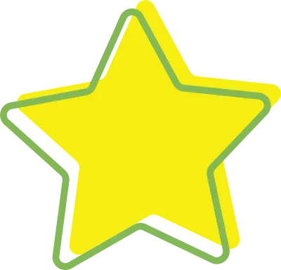 Yellow three-dimensional star pattern icon