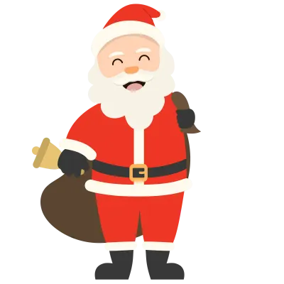 Cute of santa claus character at christmas