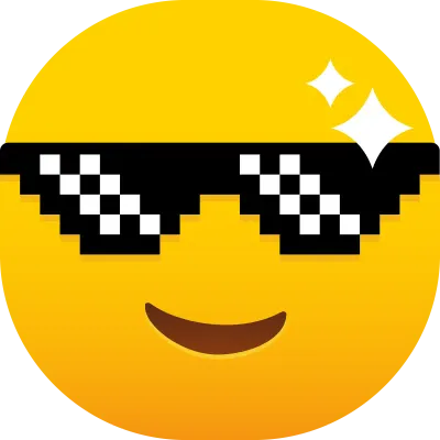 cool face with Pixel glasses emoji