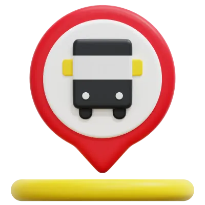 bus stop 3d render icon illustration