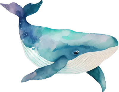 Whale Watercolor Illustration