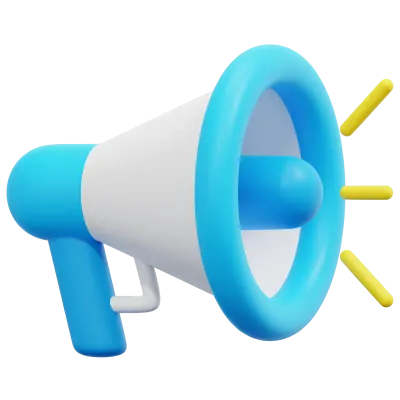 megaphone 3d render icon illustration