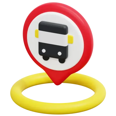 bus stop 3d render icon illustration