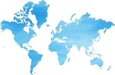 Colorful water color world map on canvas background.