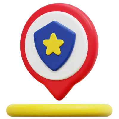 police station 3d render icon illustration