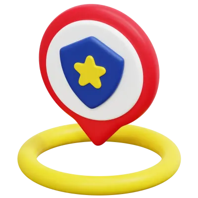 police station 3d render icon illustration