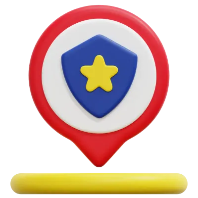 police station 3d render icon illustration