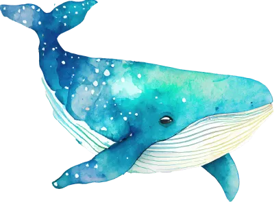 Whale Watercolor Illustration