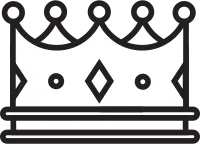Queens or kings crown vector logo design element