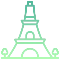 EIFFELTOWER,monument,travel,cultures,architectureandcity,Gradient,icon