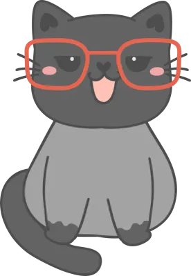 Cute adorable funny nerd kitten cat wear glasses cartoon doodle hand drawing