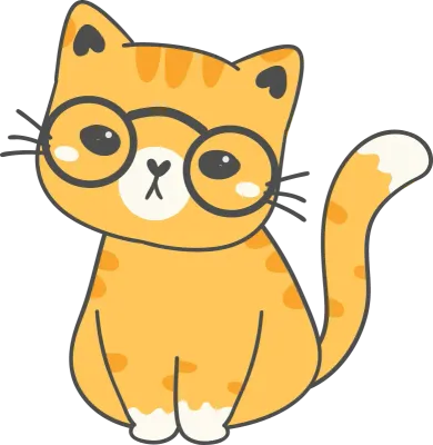 Cute adorable funny nerd kitten cat wear glasses cartoon doodle hand drawing