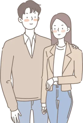 봄 데이트 커플