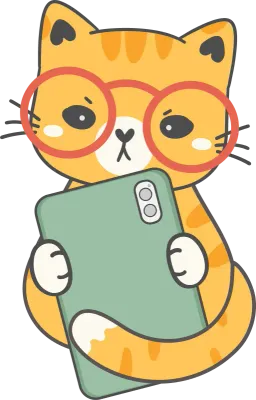 Cute adorable funny nerd kitten cat wear glasses cartoon doodle hand drawing