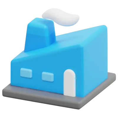 factory 3d render icon illustration