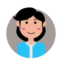 Business woman avatar cartoon circle flat color