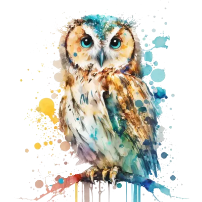 Owl Watercolor Clipart