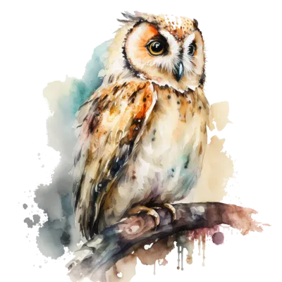 Owl Watercolor Clipart