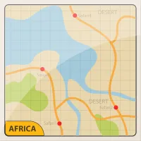 Africa safari map clipart