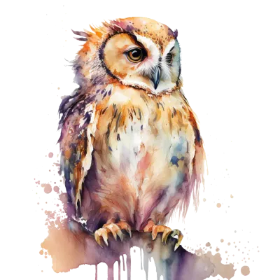 Owl Watercolor Clipart