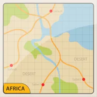 Africa safari map clipart