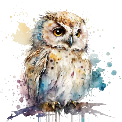 Owl Watercolor Clipart