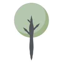 Flat Tree Environment Nature Green Collection Set