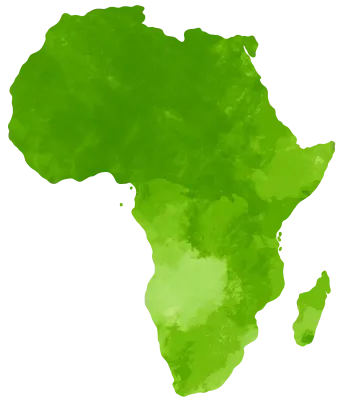 watercolor freehand painting of africa map.