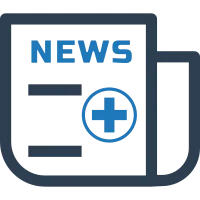 Medical journal icon, medical news icon, newspaper icon