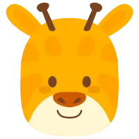 Cute Animal Text Box with Giraffe Animal Head Avatar