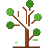 Tree shape icon vector design in flat style. no15