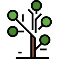 Tree shape icon vector design in filled outline style. no15
