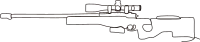 Continuous line drawing of sniper rifle,vector illustration