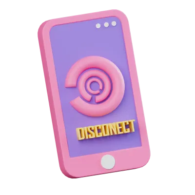 3d disconnect smartphone, 3d mobile disconnected, phone disconnected, smartphone.