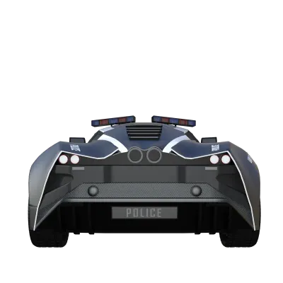 Police car isolated 3d rendering