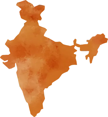 watercolor painting of india map.