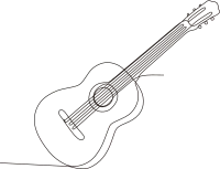 acoustic guitar continuous line drawing,vector illustration