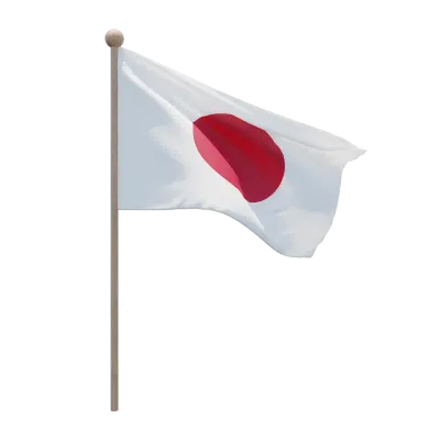 Japan Flag Pole 3D texture