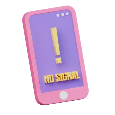 No signal in phone 3d illustration