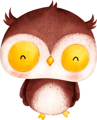 Cute Baby Owl Safari Animal Watercolor Illustration Clipart