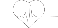 Heart. Abstract love symbol. Continuous black white line art drawing vector illustration.