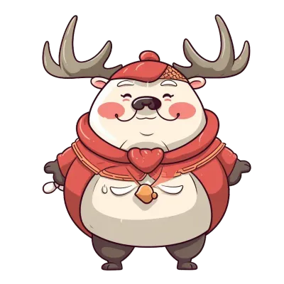 Deer Dressed in Santa Claus