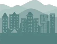 Green Building And Mountain 4 Silhouette Background